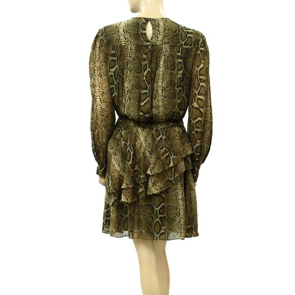 Isabel Marant Etoile Java Python Print Mini Dress A-Line Ruffled S New 222967 - Picture 9 of 11